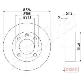 Achetez des Disque de frein ASHIKA 61-00-0614C à prix pour 21,88 €