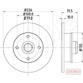Achetez des Disque de frein ASHIKA 61-00-0922C à prix pour 33,11 €