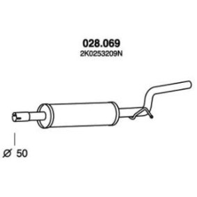 Mittelschalldämpfer des Herstellers PEDOL - Originalware Artikelnummer: 028.069