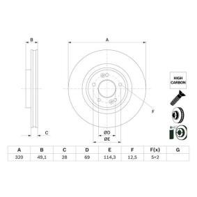 Compre Disco de travão da BOSCH 0 986 479 F35 a um preço baixo por 90,63 €