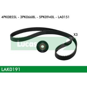 Achetez des Jeu de courroies trapézoïdales à nervures LUCAS LAK0191 à prix pour 36,71 €