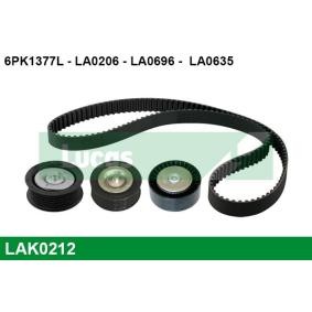 Achetez des Jeu de courroies trapézoïdales à nervures LUCAS LAK0212 à prix pour 96,79 €