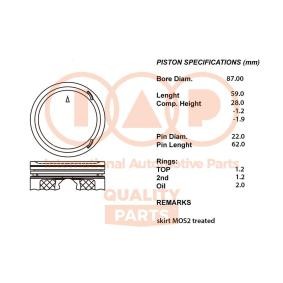 Kolben 100-12110 MITSUBISHI OUTLANDER von IAP QUALITY PARTS