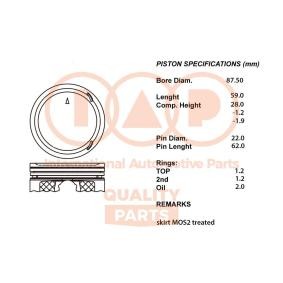 Kolben 100-12111 MITSUBISHI OUTLANDER von IAP QUALITY PARTS