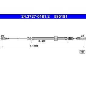 Comprar Cable de freno de mano de ATE 24.3727-0181.2 a bajo precio de 19,34 €