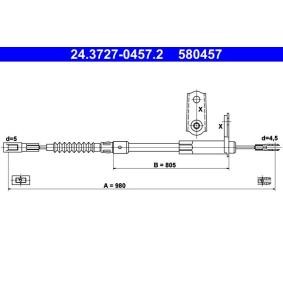 Comprar Cable de freno de mano de ATE 24.3727-0457.2 a bajo precio de 26,28 €