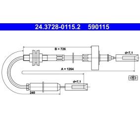 Acquista Cavo frizione da ATE 24.3728-0115.2 a buon mercato per soli 26,52 €