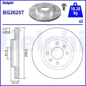 Compre Disco de travão da DELPHI BG2625T a um preço baixo por 57,43 €