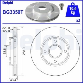 Compre Disco de travão da DELPHI BG3359T a um preço baixo por 64,00 €