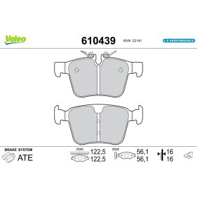 Acquista Kit pastiglie freni da VALEO 610439 a buon mercato per soli 35,42 €