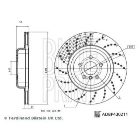 Compre Disco de travão da BLUE PRINT ADBP430211 a um preço baixo por 148,58 €