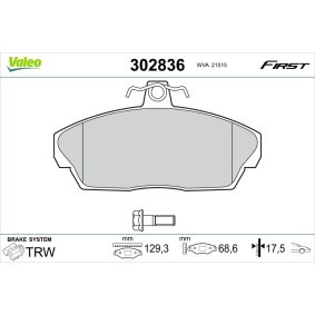 Acquista Kit pastiglie freni da VALEO 302836 a buon mercato per soli 24,51 €