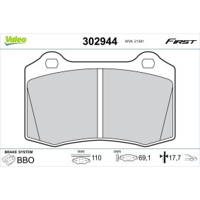 Acquista Kit pastiglie freni da VALEO 302944 a buon mercato per soli 32,31 €