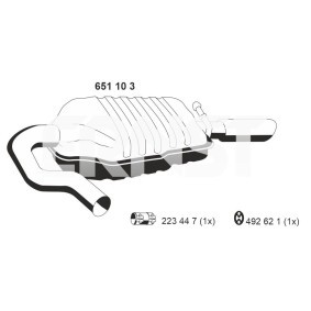 Compre Panela de escape traseira da ERNST 651103 a um preço baixo por 332,01 €