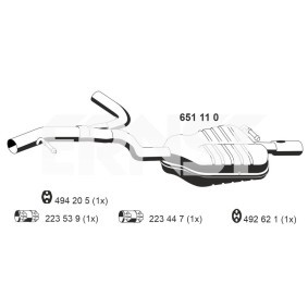 Compre Panela de escape traseira da ERNST 651110 a um preço baixo por 389,16 €