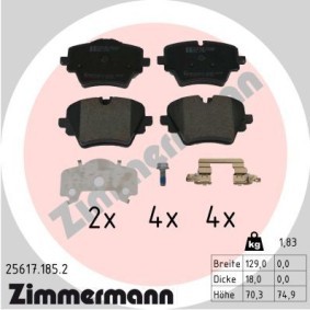 Köp Bromsbelägg av ZIMMERMANN 25617.185.2 till det låga priset 838,67 kr