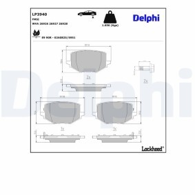 Köp Bromsbelägg av DELPHI LP3940 till det låga priset 621,67 kr