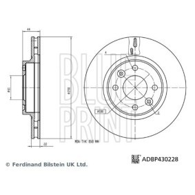 Achetez des Disque de frein BLUE PRINT ADBP430228 à prix pour 41,43 €