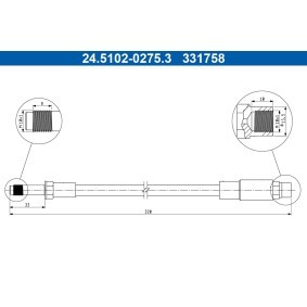 Comprar Latiguillo de freno de ATE 24.5102-0275.3 a bajo precio de 26,79 €