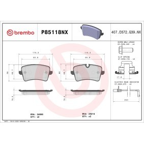 Köp Bromsbelägg av BREMBO P85118NX till det låga priset 903,25 kr