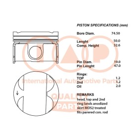 Acquista Pistone motore da IAP QUALITY PARTS 100-50030 a buon mercato per soli 332,53 €