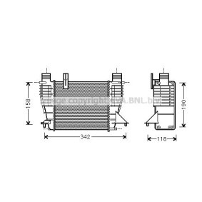 Kjøp Intercooler av AVA COOLING SYSTEMS RT4338 til den lave prisen 1703,13 NOK