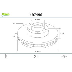 Comprar Disco de freno de VALEO 197190 a bajo precio de 113,22 €