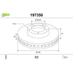 Comprar Disco de freno de VALEO 197350 a bajo precio de 48,05 €