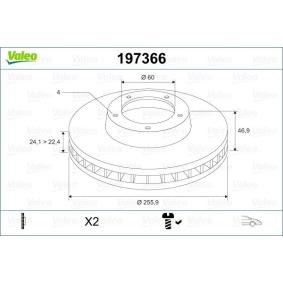Comprar Disco de freno de VALEO 197366 a bajo precio de 61,56 €