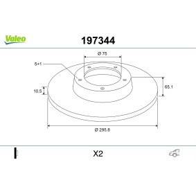 Acquista Disco freno da VALEO 197344 a buon mercato per soli 104,17 €