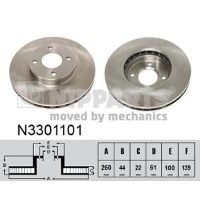 Comprar Disco de freno de NIPPARTS N3301101 a bajo precio de 46,88 €