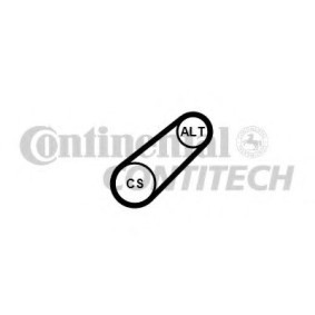 Achetez des Jeu de courroies trapézoïdales à nervures CONTITECH 6PK701 ELAST T1 à prix pour 61,24 €