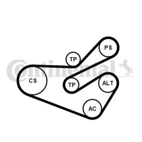 Acquista Kit Cinghie Poly-V da CONTITECH 6PK1740K3 a buon mercato per soli 83,14 €