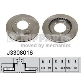 Comprar Disco de freno de NIPPARTS J3308016 a bajo precio de 54,67 €