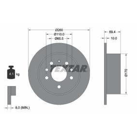 Comprar Disco de freno de TEXTAR 92068800 a bajo precio de 33,42 €