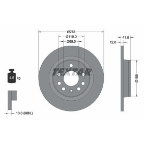 Comprar Disco de freno de TEXTAR 92118500 a bajo precio de 47,39 €