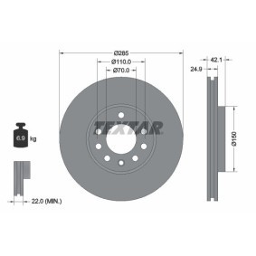 Comprar Disco de freno de TEXTAR 92118700 a bajo precio de 64,59 €