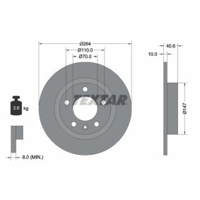 Comprar Disco de freno de TEXTAR 92186400 a bajo precio de 126,37 €