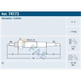 Achetez des Bougie de préchauffage FAE 74173 à prix pour 15,12 €