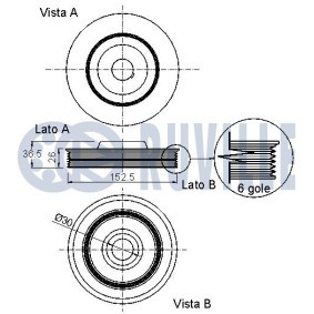 Achetez des Poulie damper (vilebrequin) RUVILLE 515832 à prix pour 61,08 €