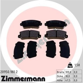Comprar Juego de pastillas de freno de ZIMMERMANN 20950.180.2 a bajo precio de 71,31 €