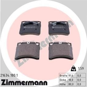 Comprar Juego de pastillas de freno de ZIMMERMANN 21634.180.1 a bajo precio de 157,54 €