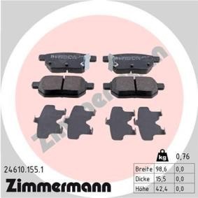 Køb Bremseklodser af ZIMMERMANN 24610.155.1 til den lave pris 351,04 DKK