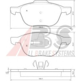Acquista Kit pastiglie freni da A.B.S. 37422 OE a buon mercato per soli 42,35 €