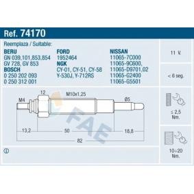 Achetez des Bougie de préchauffage FAE 74170 à prix pour 15,42 €