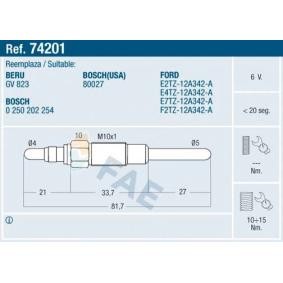 Achetez des Bougie de préchauffage FAE 74201 à prix pour 9,73 €