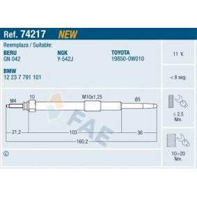 Achetez des Bougie de préchauffage FAE 74217 à prix pour 23,31 €