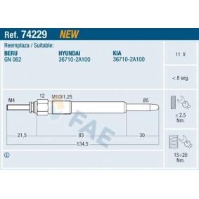 Achetez des Bougie de préchauffage FAE 74229 à prix pour 23,18 €