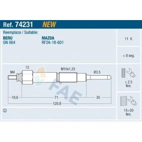 Achetez des Bougie de préchauffage FAE 74231 à prix pour 27,00 €