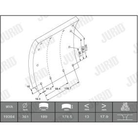 Acquista Kit materiale d'attrito, Freno a tamburo da JURID 1938511230 a buon mercato per soli 166,79 €